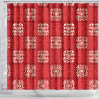 Red Palaka Quilt Hawaii Shower Curtain Traditional Hawaii-plaid Pattern - Polynesian Pride