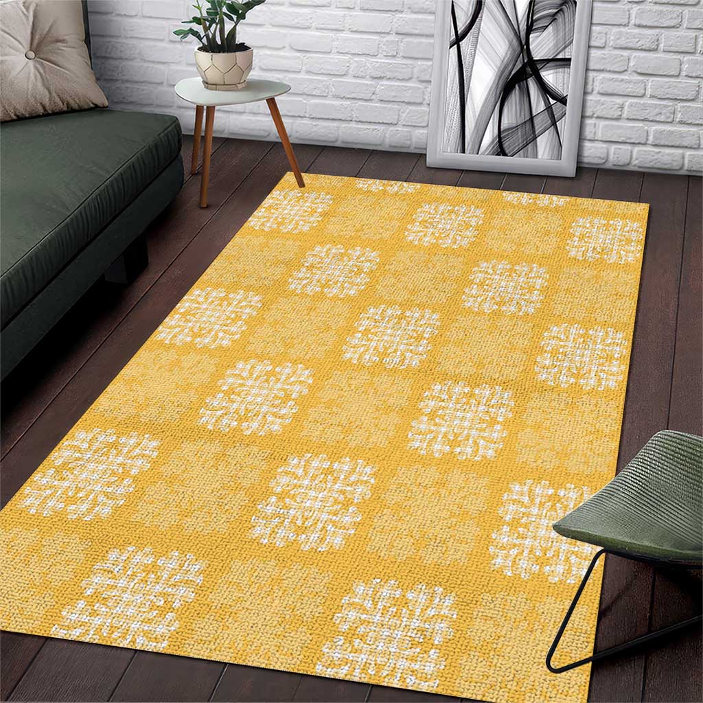 Yellow Palaka Quilt Hawaii Area Rug Traditional Hawaii-plaid Pattern - Polynesian Pride