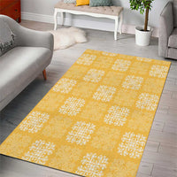 Yellow Palaka Quilt Hawaii Area Rug Traditional Hawaii-plaid Pattern - Polynesian Pride