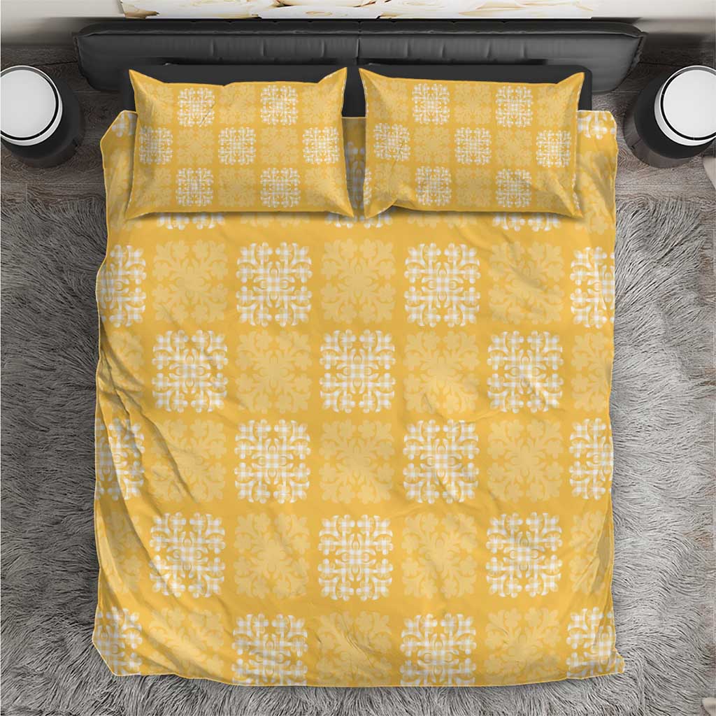 Yellow Palaka Quilt Hawaii Bedding Set Traditional Hawaii-plaid Pattern - Polynesian Pride