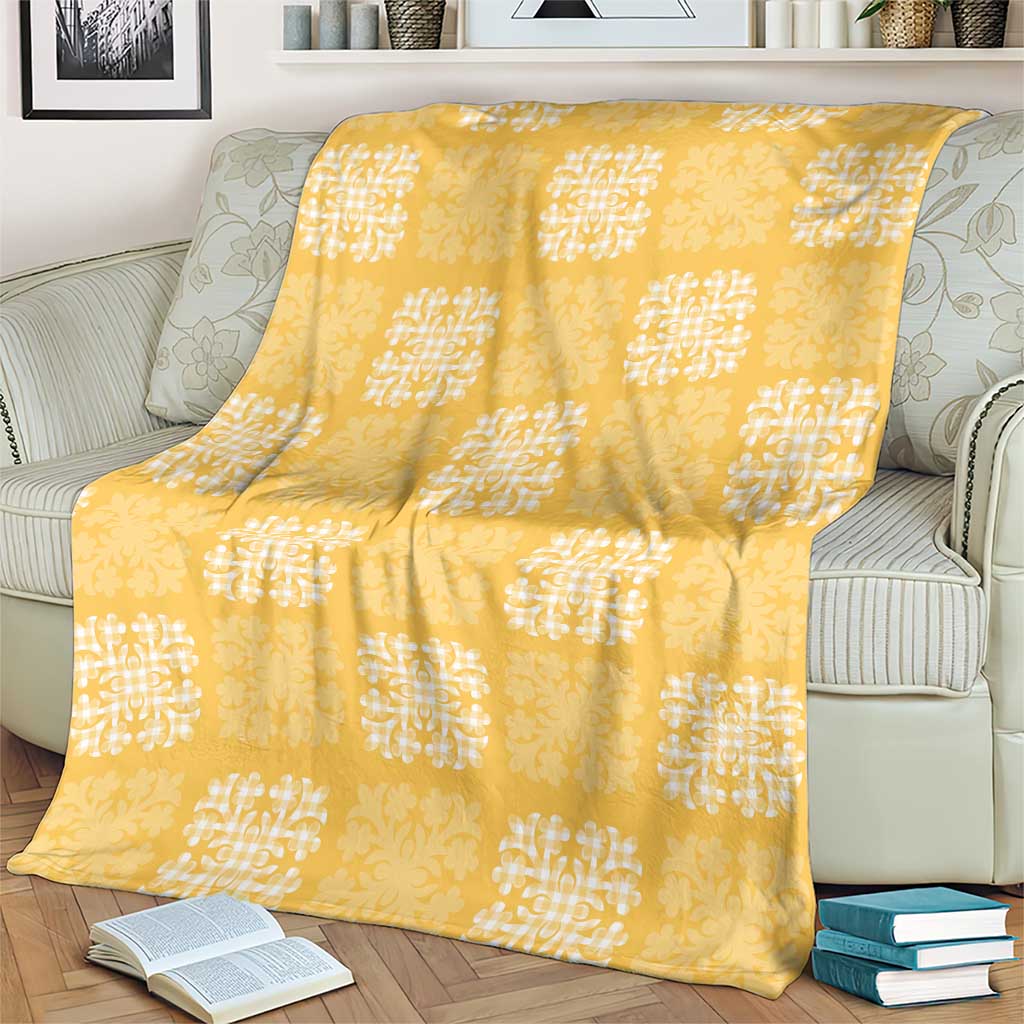 Yellow Palaka Quilt Hawaii Blanket Traditional Hawaii-plaid Pattern - Polynesian Pride