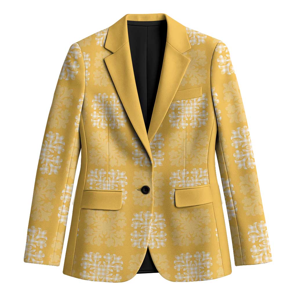Yellow Palaka Quilt Hawaii Blazer Traditional Hawaii-plaid Pattern - Polynesian Pride