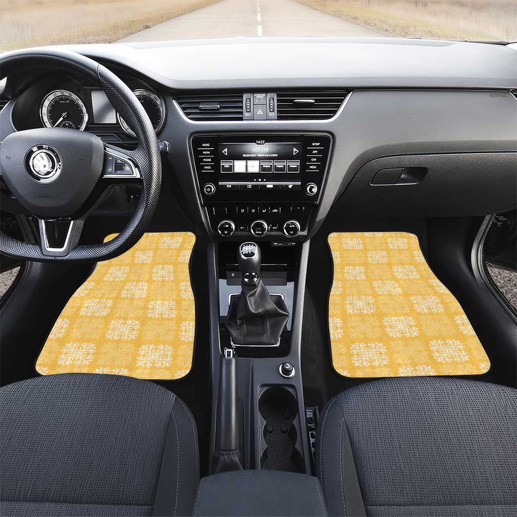 Yellow Palaka Quilt Hawaii Car Mats Traditional Hawaii-plaid Pattern - Polynesian Pride