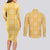 Yellow Palaka Quilt Hawaii Couples Matching Long Sleeve Bodycon Dress and Long Sleeve Button Shirt Traditional Hawaii-plaid Pattern - Polynesian Pride