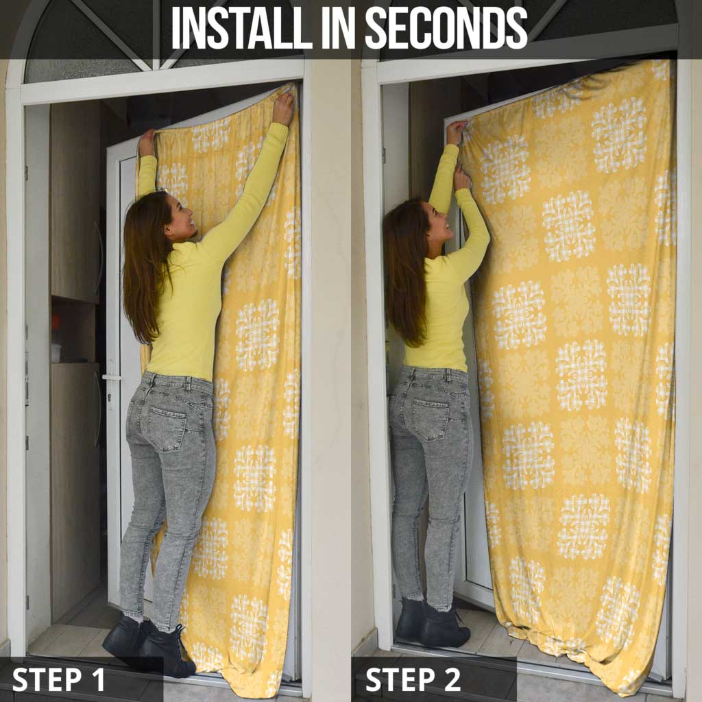 Yellow Palaka Quilt Hawaii Door Cover Traditional Hawaii-plaid Pattern - Polynesian Pride