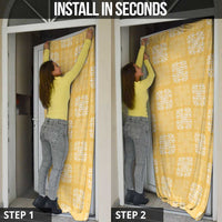 Yellow Palaka Quilt Hawaii Door Cover Traditional Hawaii-plaid Pattern - Polynesian Pride