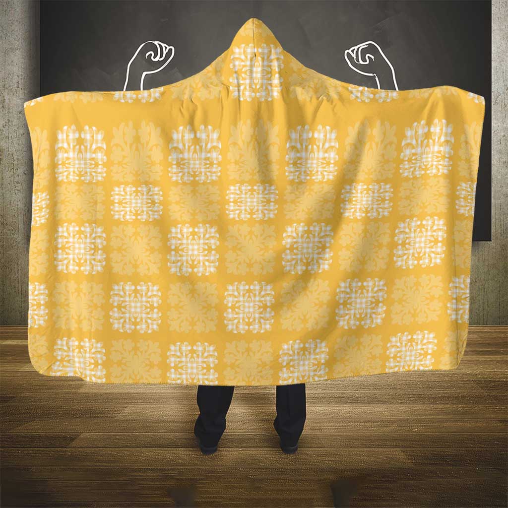 Yellow Palaka Quilt Hawaii Hooded Blanket Traditional Hawaii-plaid Pattern - Polynesian Pride