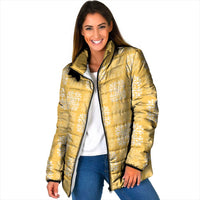 Yellow Palaka Quilt Hawaii Padded Jacket Traditional Hawaii-plaid Pattern - Polynesian Pride