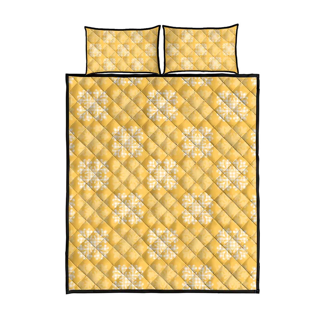 Yellow Palaka Quilt Hawaii Quilt Bed Set Traditional Hawaii-plaid Pattern - Polynesian Pride