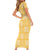 Yellow Palaka Quilt Hawaii Short Sleeve Bodycon Dress Traditional Hawaii-plaid Pattern - Polynesian Pride