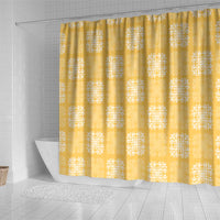 Yellow Palaka Quilt Hawaii Shower Curtain Traditional Hawaii-plaid Pattern - undefined