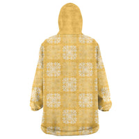 Yellow Palaka Quilt Hawaii Wearable Blanket Hoodie Traditional Hawaii-plaid Pattern - Polynesian Pride