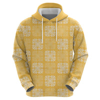 Yellow Palaka Quilt Hawaii Zip Hoodie Traditional Hawaii-plaid Pattern - Polynesian Pride