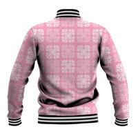 Pink Palaka Quilt Hawaii Baseball Jacket Traditional Hawaii-plaid Pattern - Polynesian Pride
