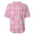 Pink Palaka Quilt Hawaii Baseball Jersey Traditional Hawaii-plaid Pattern - Polynesian Pride