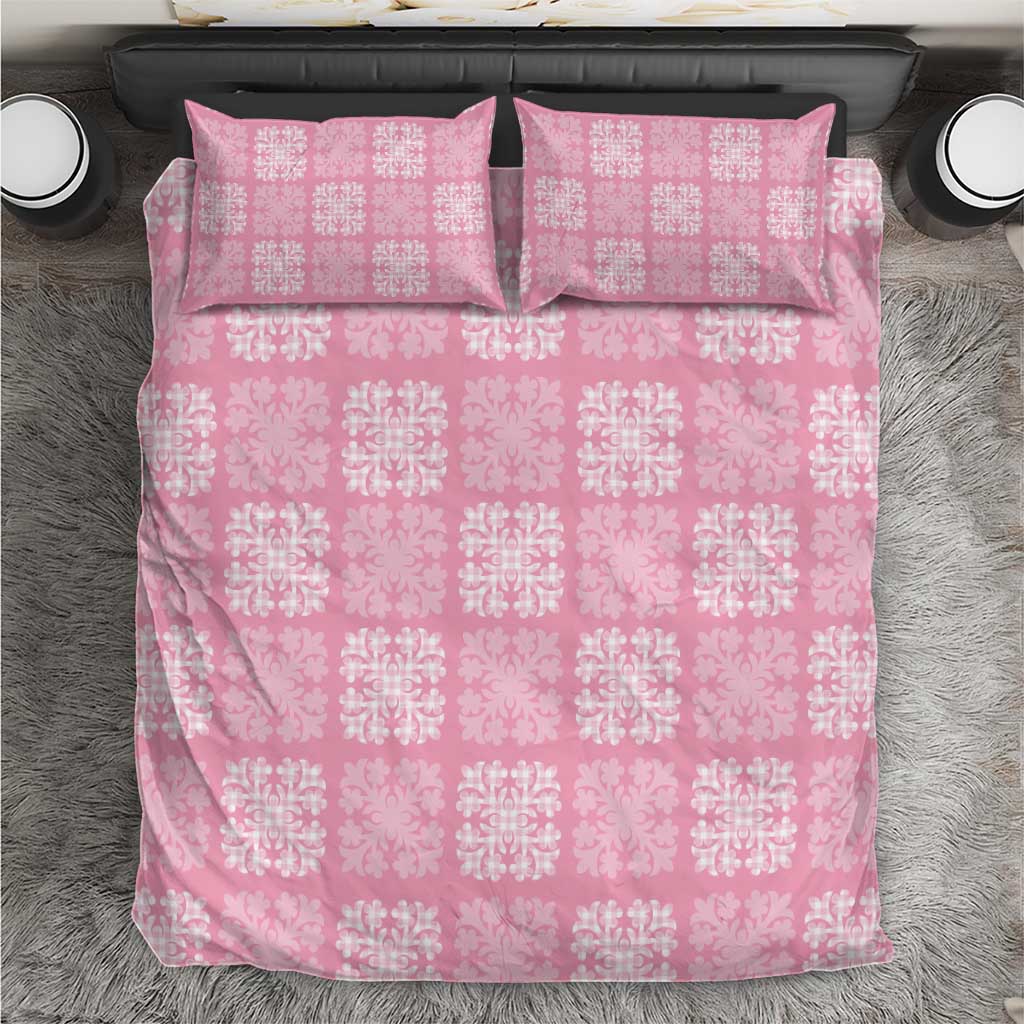 Pink Palaka Quilt Hawaii Bedding Set Traditional Hawaii-plaid Pattern - Polynesian Pride