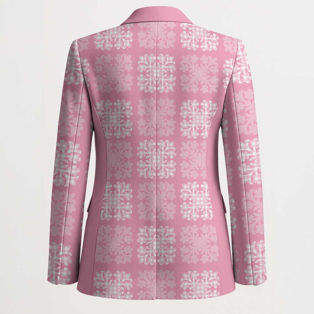 Pink Palaka Quilt Hawaii Blazer Traditional Hawaii-plaid Pattern - Polynesian Pride