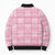 Pink Palaka Quilt Hawaii Bomber Puffer Jacket Traditional Hawaii-plaid Pattern - Polynesian Pride