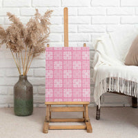 Pink Palaka Quilt Hawaii Canvas Wall Art Traditional Hawaii-plaid Pattern - Polynesian Pride