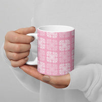 Pink Palaka Quilt Hawaii Ceramic Mug Traditional Hawaii-plaid Pattern - Polynesian Pride