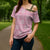 Pink Palaka Quilt Hawaii Cross Shoulder Shirt Traditional Hawaii-plaid Pattern - Polynesian Pride