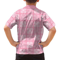 Pink Palaka Quilt Hawaii Family Matching Long Sleeve Bodycon Dress and Hawaiian Shirt Traditional Hawaii-plaid Pattern LT14 - Polynesian Pride