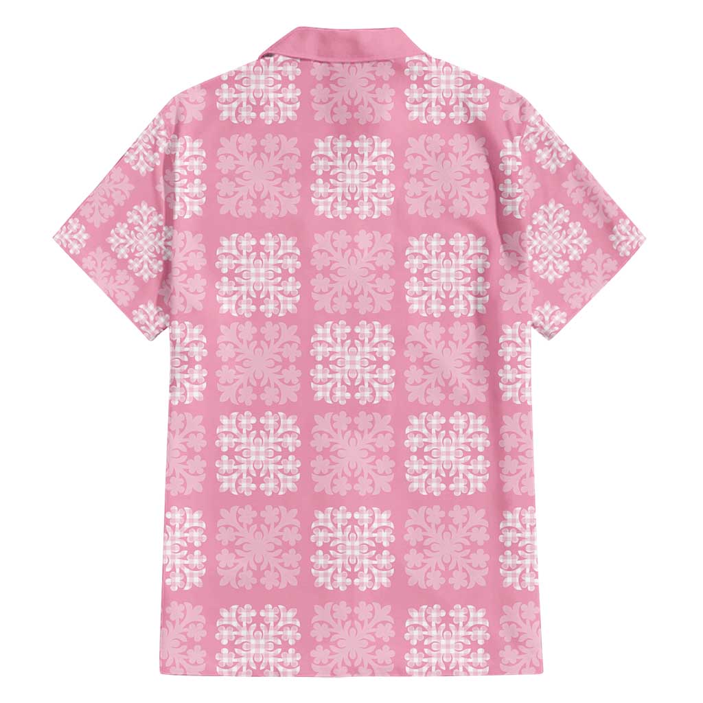 Pink Palaka Quilt Hawaii Family Matching Long Sleeve Bodycon Dress and Hawaiian Shirt Traditional Hawaii-plaid Pattern LT14 - Polynesian Pride