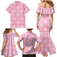 Pink Palaka Quilt Hawaii Family Matching Mermaid Dress and Hawaiian Shirt Traditional Hawaii-plaid Pattern LT14 - Polynesian Pride