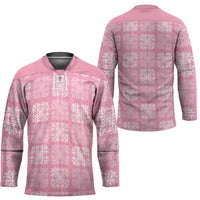 Pink Palaka Quilt Hawaii Hockey Jersey Traditional Hawaii-plaid Pattern - Polynesian Pride