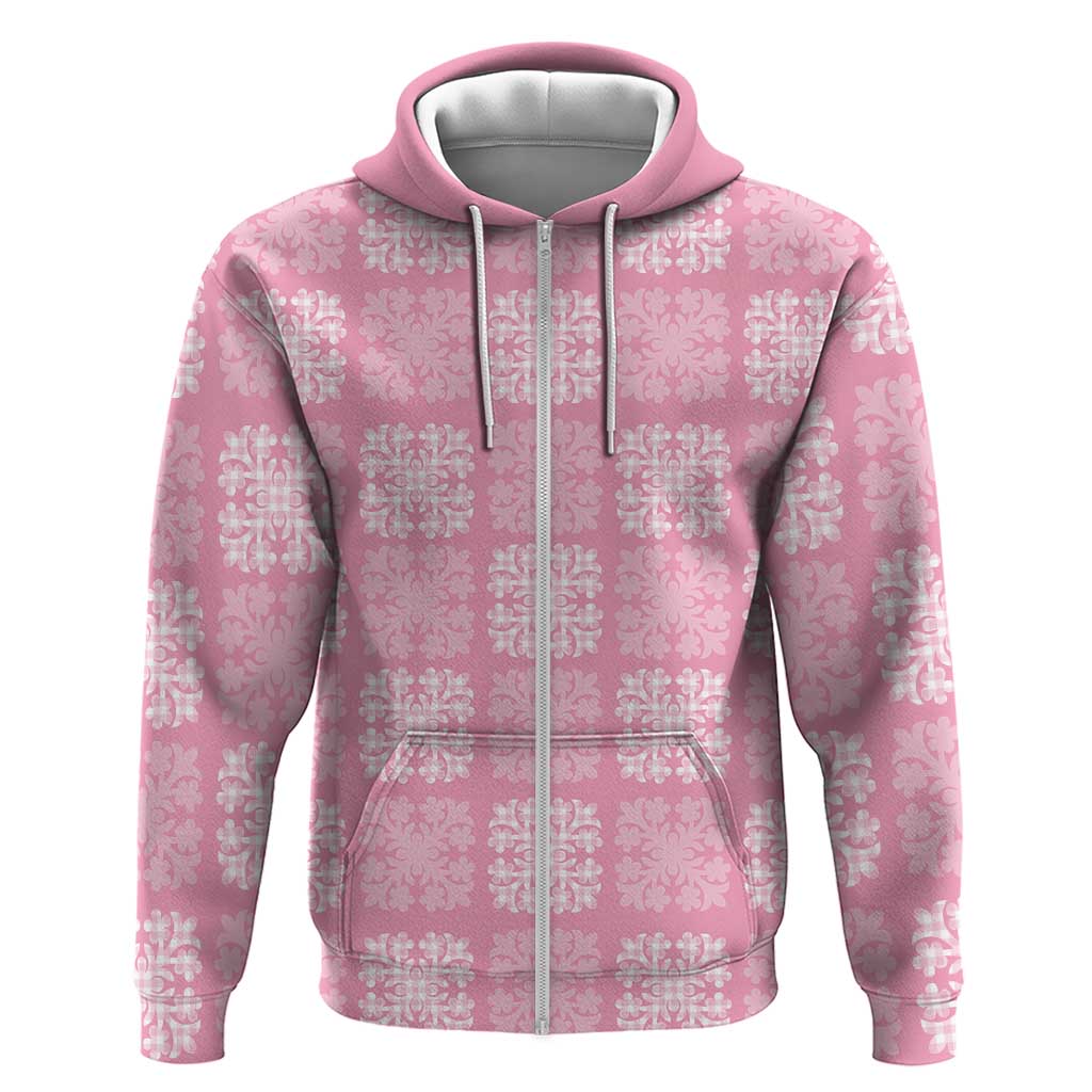 Pink Palaka Quilt Hawaii Hoodie Traditional Hawaii-plaid Pattern - Polynesian Pride