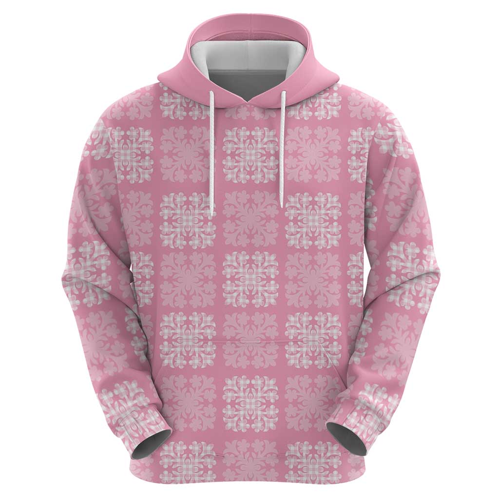 Pink Palaka Quilt Hawaii Hoodie Traditional Hawaii-plaid Pattern - Polynesian Pride