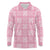 Pink Palaka Quilt Hawaii Long Sleeve Polo Shirt Traditional Hawaii-plaid Pattern - Polynesian Pride