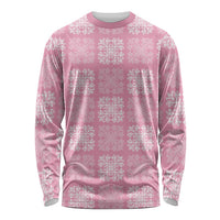 Pink Palaka Quilt Hawaii Long Sleeve Shirt Traditional Hawaii-plaid Pattern - Polynesian Pride
