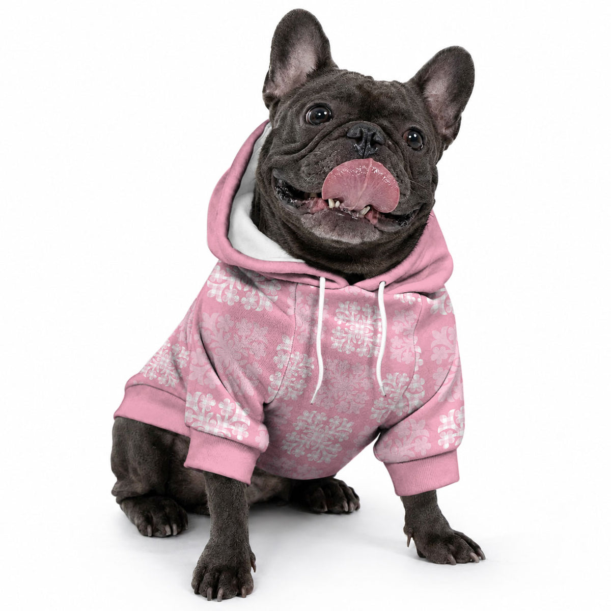 Pink Palaka Quilt Hawaii Pet Hoodie Traditional Hawaii-plaid Pattern