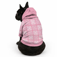 Pink Palaka Quilt Hawaii Pet Hoodie Traditional Hawaii-plaid Pattern