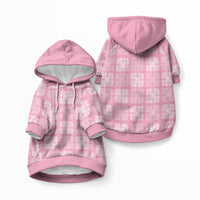 Pink Palaka Quilt Hawaii Pet Hoodie Traditional Hawaii-plaid Pattern