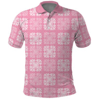 Pink Palaka Quilt Hawaii Polo Shirt Traditional Hawaii-plaid Pattern - Polynesian Pride