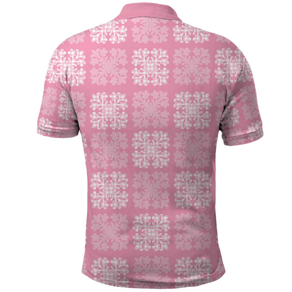 Pink Palaka Quilt Hawaii Polo Shirt Traditional Hawaii-plaid Pattern LT14 - Polynesian Pride