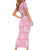 Pink Palaka Quilt Hawaii Short Sleeve Bodycon Dress Traditional Hawaii-plaid Pattern - Polynesian Pride