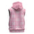 Pink Palaka Quilt Hawaii Sleeveless Hoodie Traditional Hawaii-plaid Pattern - Polynesian Pride
