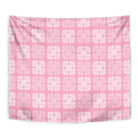 Pink Palaka Quilt Hawaii Tapestry Traditional Hawaii-plaid Pattern - Polynesian Pride