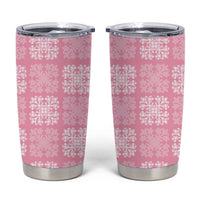 Pink Palaka Quilt Hawaii Tumbler Cup Traditional Hawaii-plaid Pattern - Polynesian Pride