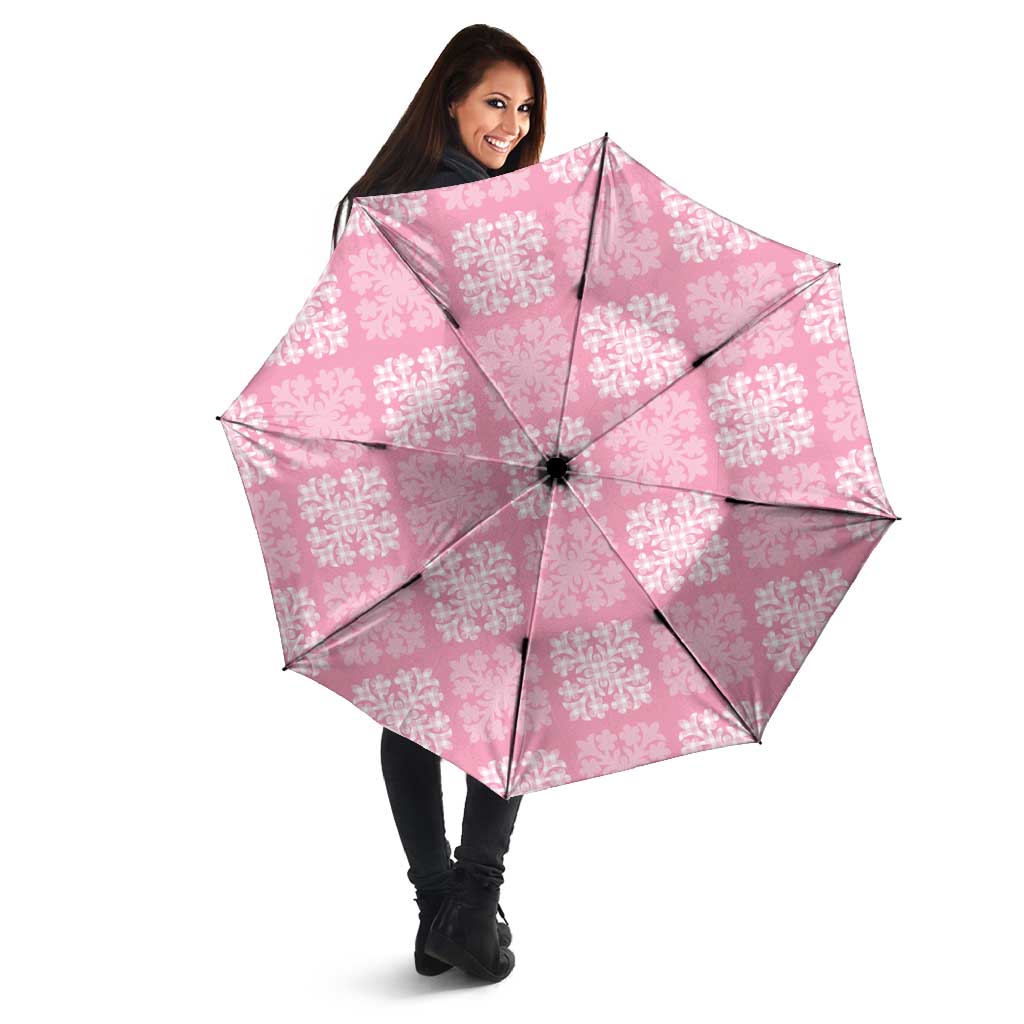 Pink Palaka Quilt Hawaii Umbrella Traditional Hawaii-plaid Pattern - Polynesian Pride