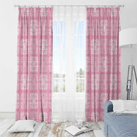 Pink Palaka Quilt Hawaii Window Curtain Traditional Hawaii-plaid Pattern - Polynesian Pride