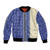 Mabuhay Philippines Festival Bomber Jacket Yakan Modern Filipiniana Inspired LT14 Unisex Blue - Polynesian Pride