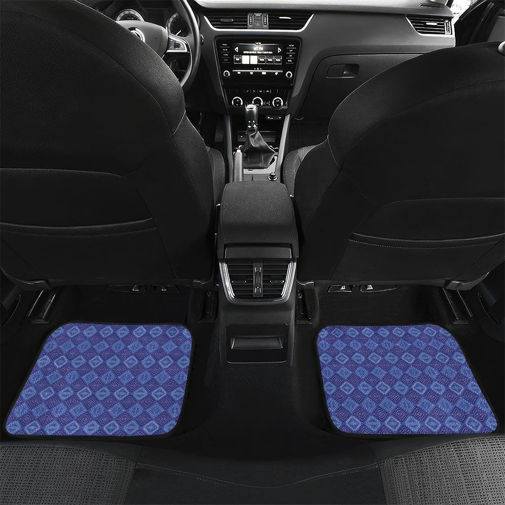 Mabuhay Philippines Festival Car Mats Yakan Modern Filipiniana Inspired LT14 Set 2pcs - Back Blue - Polynesian Pride