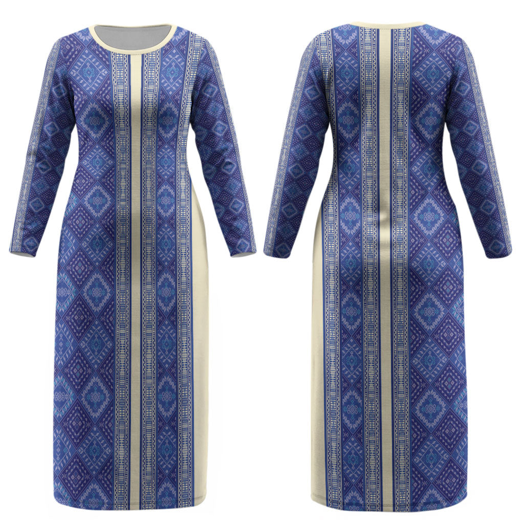 Mabuhay Philippines Festival Couples Matching Long Sleeve Bodycon Dress and Hawaiian Shirt Yakan Modern Filipiniana Inspired LT14 - Polynesian Pride