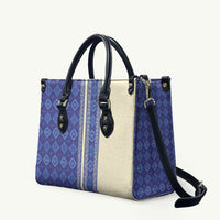 Mabuhay Philippines Festival Leather Bag Yakan Modern Filipiniana Inspired LT14 Blue - Polynesian Pride