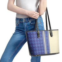 Mabuhay Philippines Festival Leather Tote Bag Yakan Modern Filipiniana Inspired LT14 - Polynesian Pride