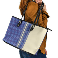 Mabuhay Philippines Festival Leather Tote Bag Yakan Modern Filipiniana Inspired LT14 - Polynesian Pride